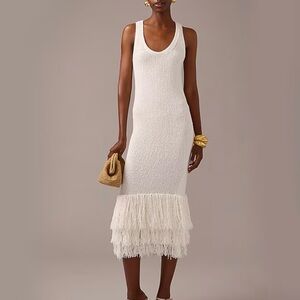 White Ivory Fringe Dress NEW NWT Summer Spring ‘24 Small SM